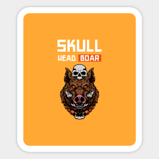 Skull Head Boar Sticker